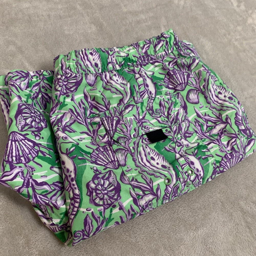 Vineyard Vines Swim Trunks Mens Medium Nautical Theme Lined Draw String Pockets